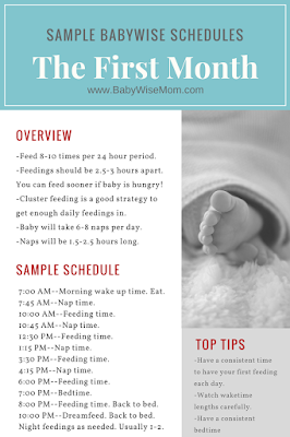 Babywise Schedules: 0-4 Weeks Newborn 