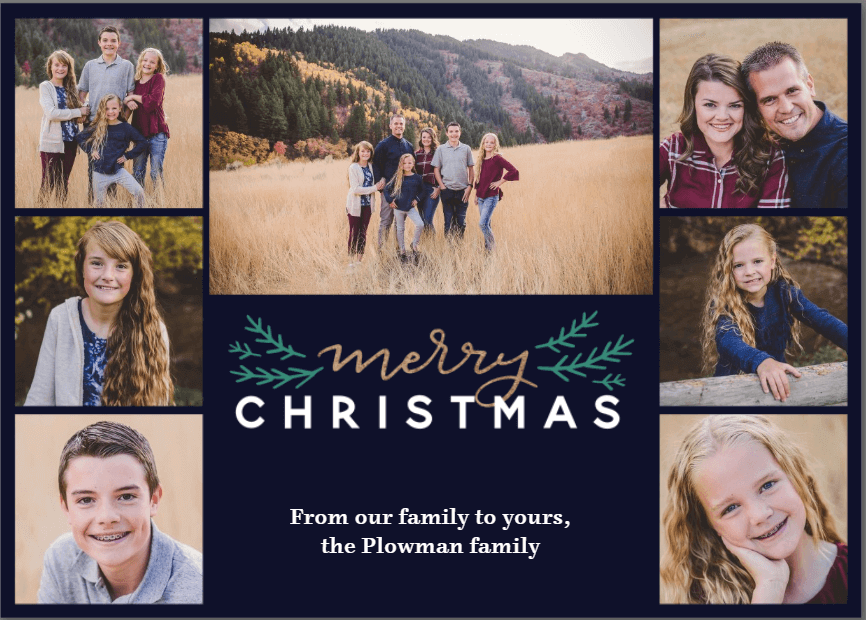 Christmas Greeting Card with Family Photo Collage