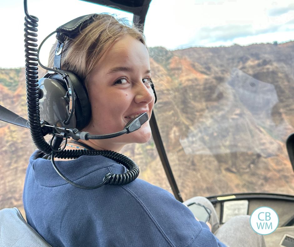 Kaitlyn on the Helicopter