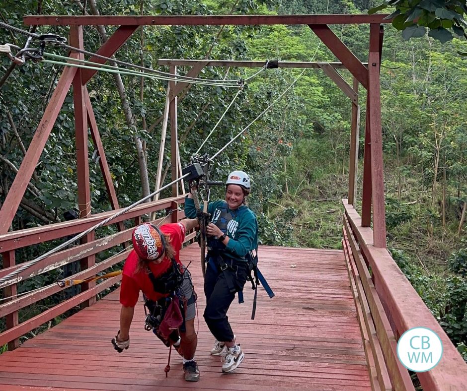 Kaitlyn ziplining